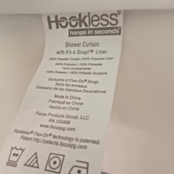 Hookless Shower Curtain with PEVA liner - Picture 6 of 9